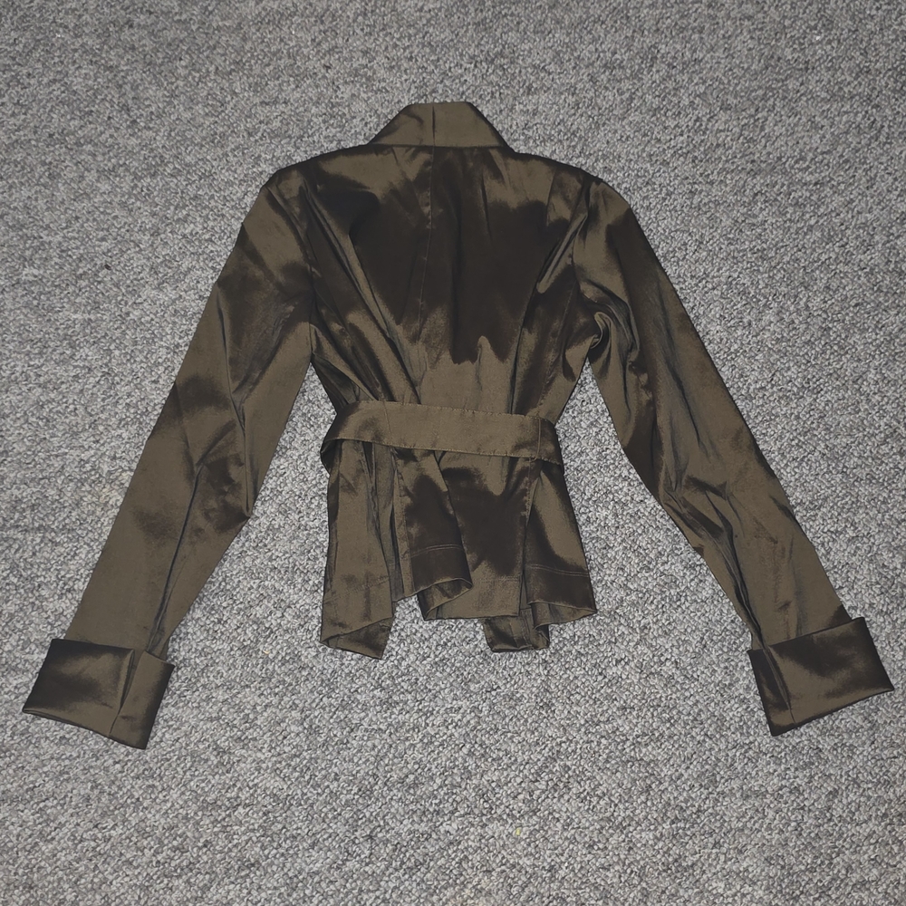 Lillie Rubin Chocolate Brown Satin Blazer - Picture 2 of 3
